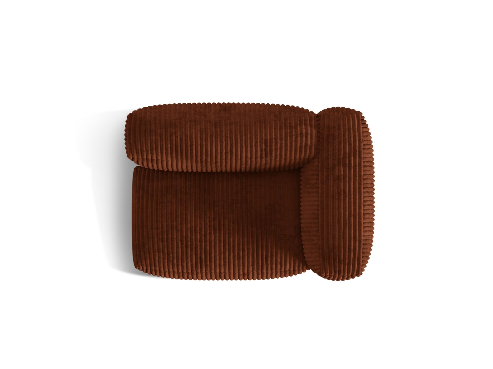 Eleganter rechter 1-Sitzer Martina Modul in warmem Brick-Tilia, ideal für individuelle Sofa-Arrangements von Micadoni.