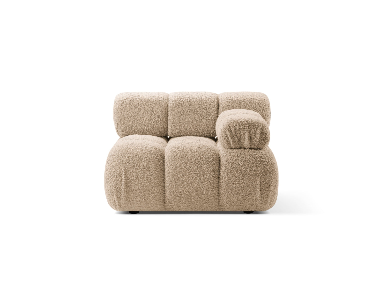 Bellis Boucle Modul rechts 1 Sitzer in Sand-Rolf präsentiert im Onlineshop von KAQTU Design AG. Modulares Sofa ist von Micadoni
