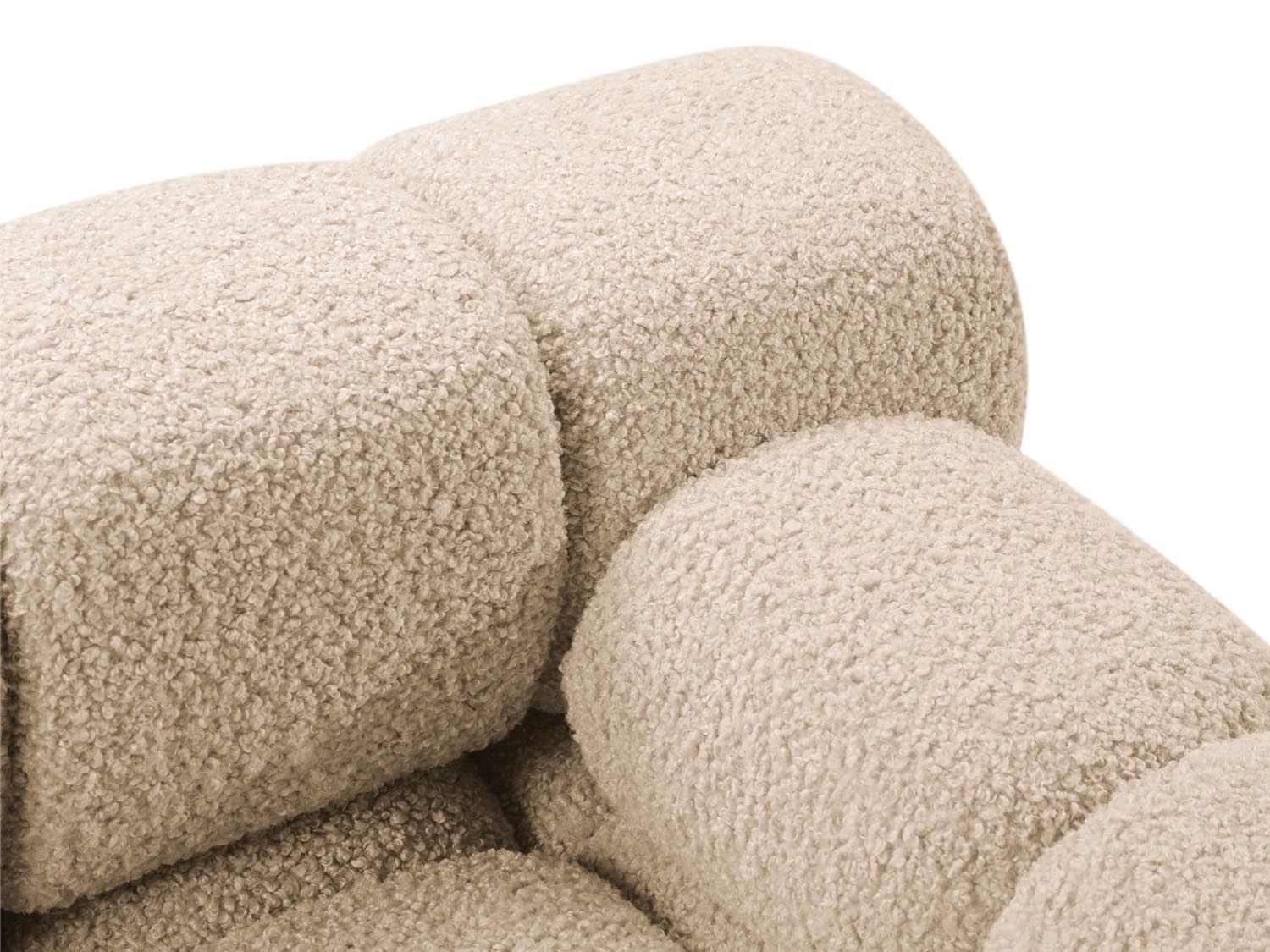 Bellis Boucle Modul rechts 1 Sitzer in Sand-Rolf präsentiert im Onlineshop von KAQTU Design AG. Modulares Sofa ist von Micadoni