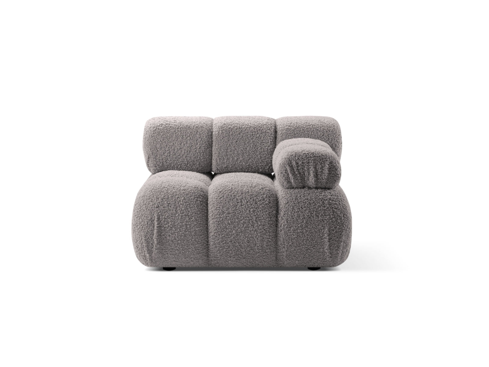 Bellis Boucle Modul rechts 1 Sitzer in Light Grey präsentiert im Onlineshop von KAQTU Design AG. Modulares Sofa ist von Micadoni