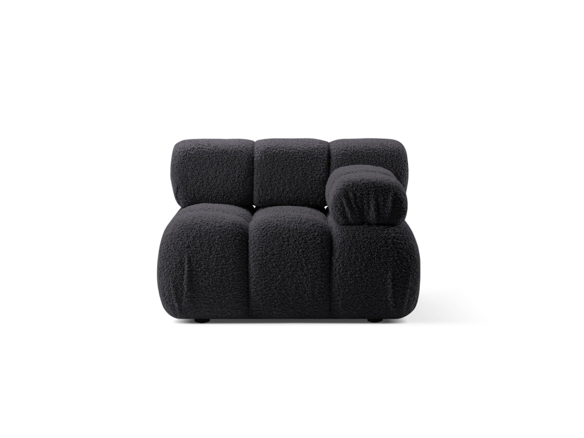 Bellis Boucle Modul rechts 1 Sitzer in Graphite-Rolf präsentiert im Onlineshop von KAQTU Design AG. Modulares Sofa ist von Micadoni