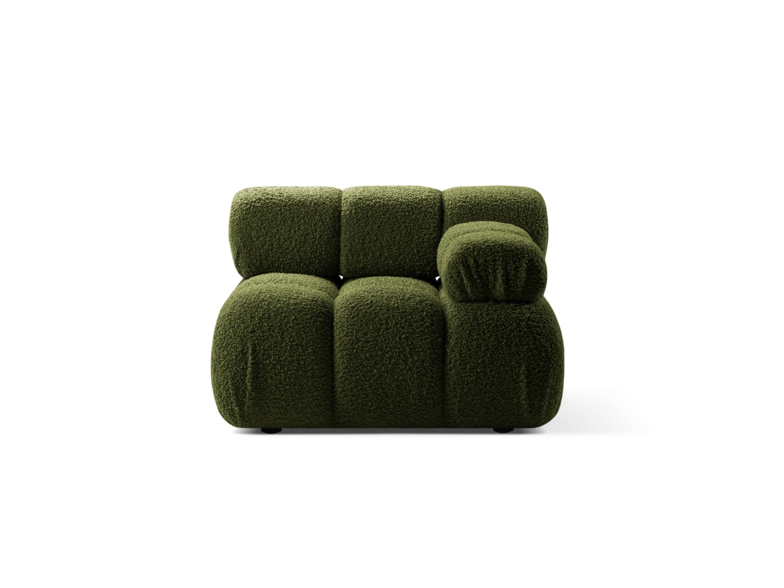 Bellis Boucle Modul rechts 1 Sitzer in Green-Rolf präsentiert im Onlineshop von KAQTU Design AG. Modulares Sofa ist von Micadoni