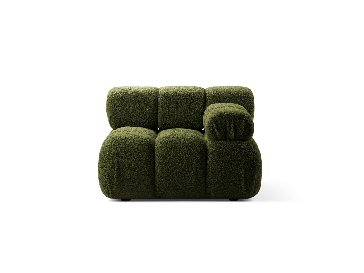 Bellis Boucle Modul rechts 1 Sitzer in Green-Rolf präsentiert im Onlineshop von KAQTU Design AG. Modulares Sofa ist von Micadoni
