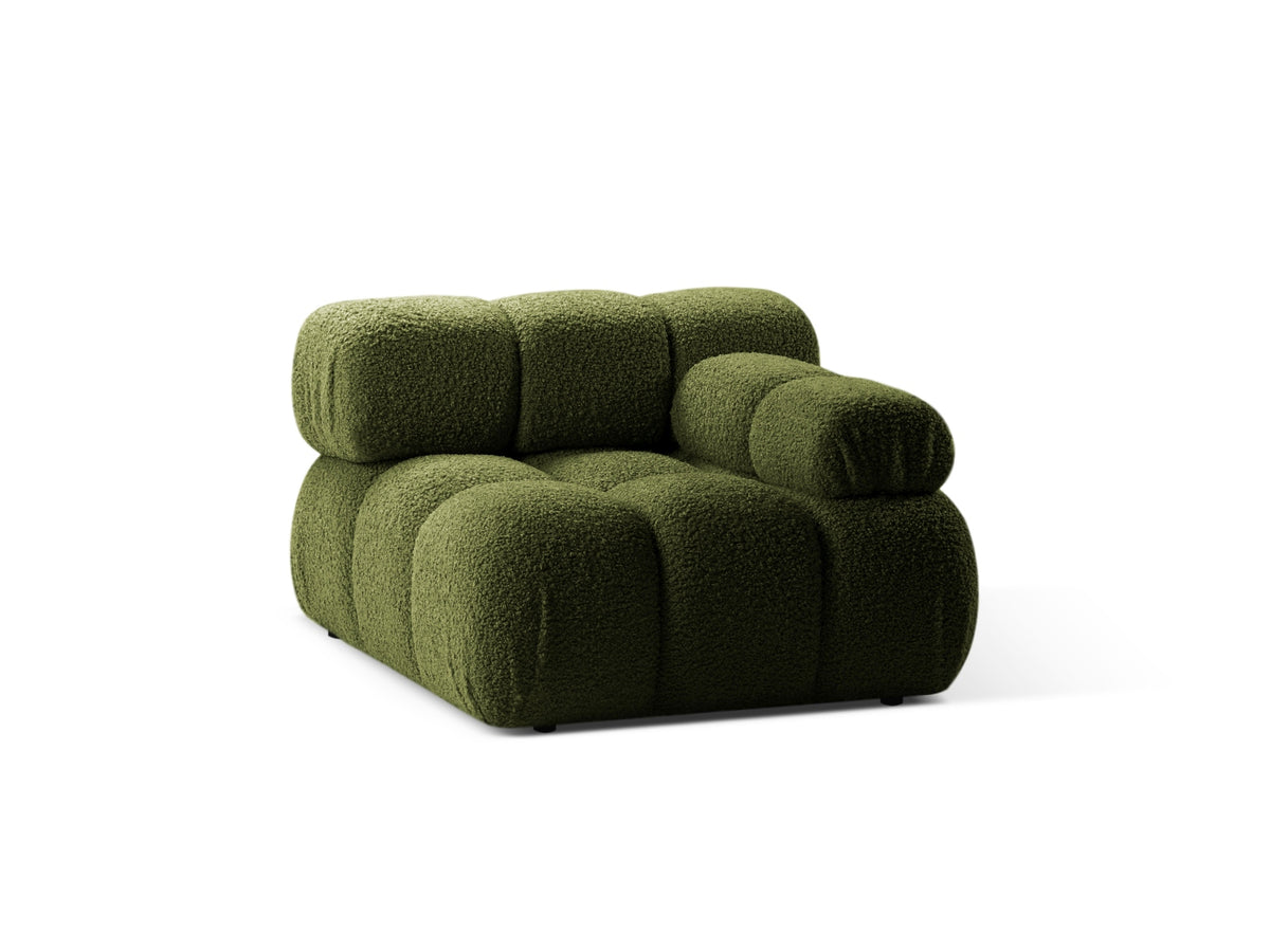 Bellis Boucle Modul rechts 1 Sitzer in Green-Rolf präsentiert im Onlineshop von KAQTU Design AG. Modulares Sofa ist von Micadoni