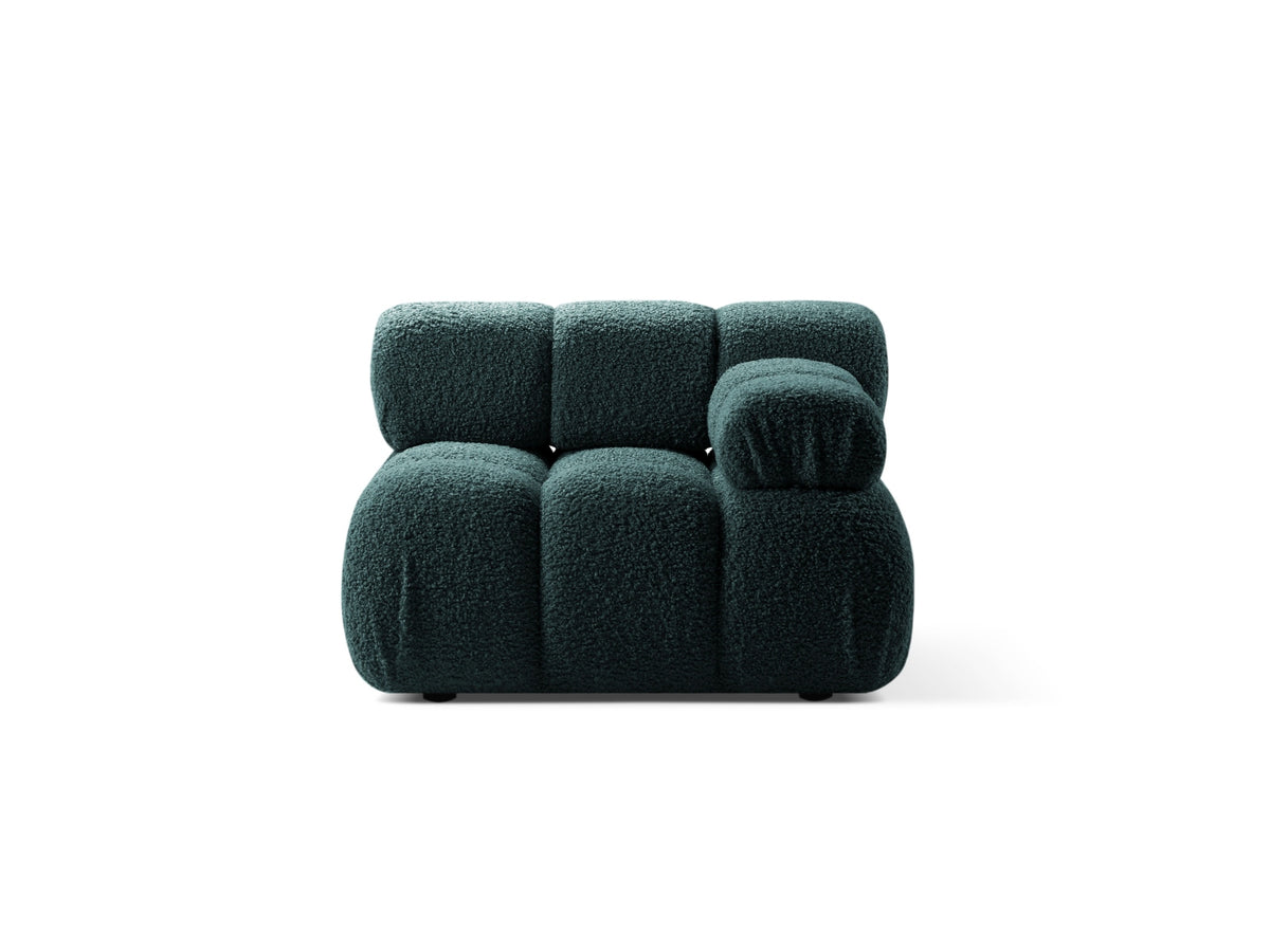 Bellis Boucle Modul rechts 1 Sitzer in Petrol-Rolf präsentiert im Onlineshop von KAQTU Design AG. Modulares Sofa ist von Micadoni