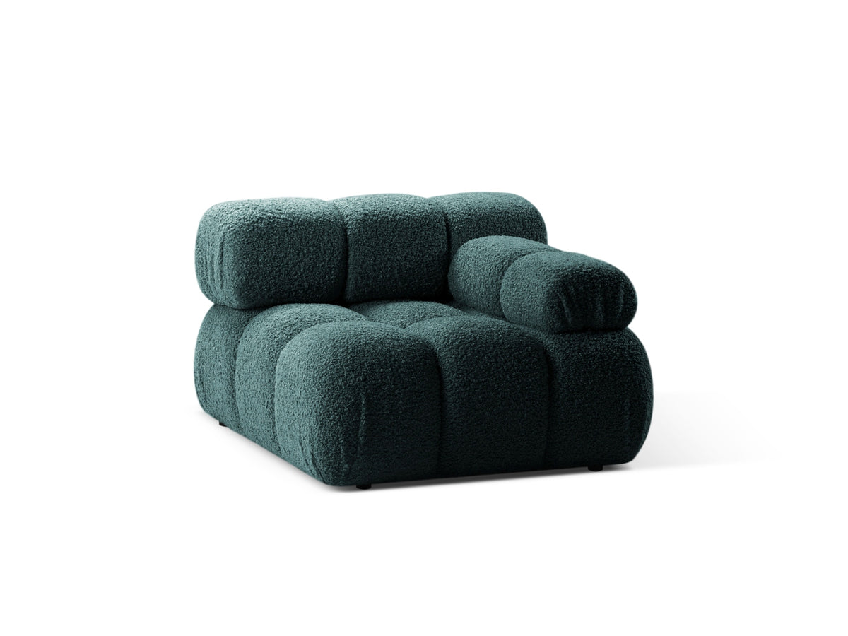 Bellis Boucle Modul rechts 1 Sitzer in Petrol-Rolf präsentiert im Onlineshop von KAQTU Design AG. Modulares Sofa ist von Micadoni