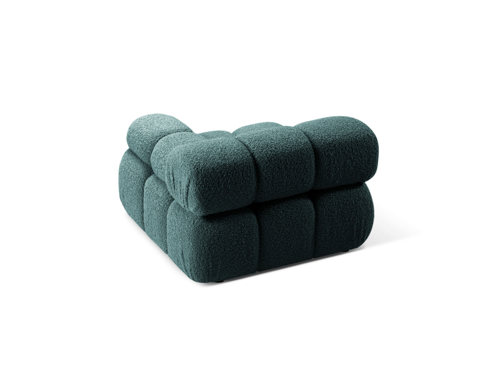 Elegantes Bellis Boucle Modul rechts, 1-Sitzer in ansprechendem Petrol, ideal für individuelle Sofa-Arrangements von Micadoni.