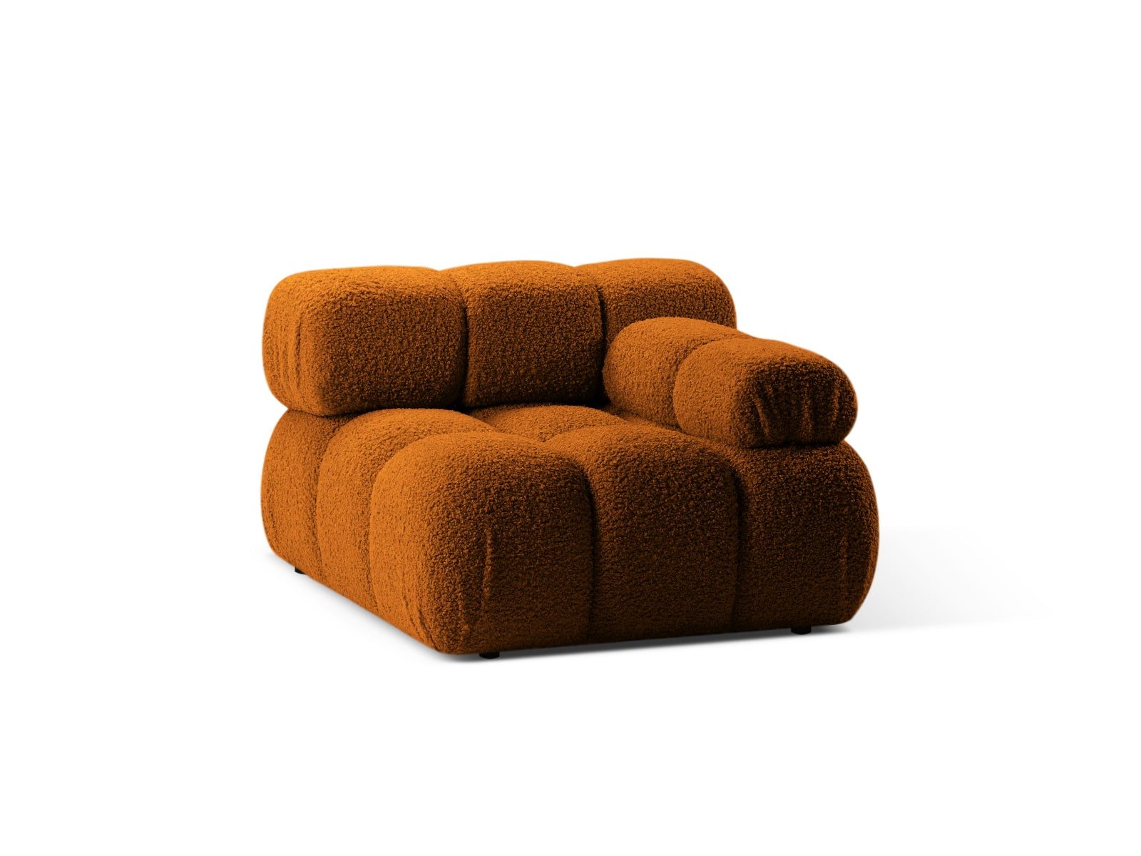 Stylisches Bellis Boucle Modul rechts 1 Sitzer in ansprechendem Brick-Rolf, perfekt für kreative Raumgestaltungen und modernes Ambiente.