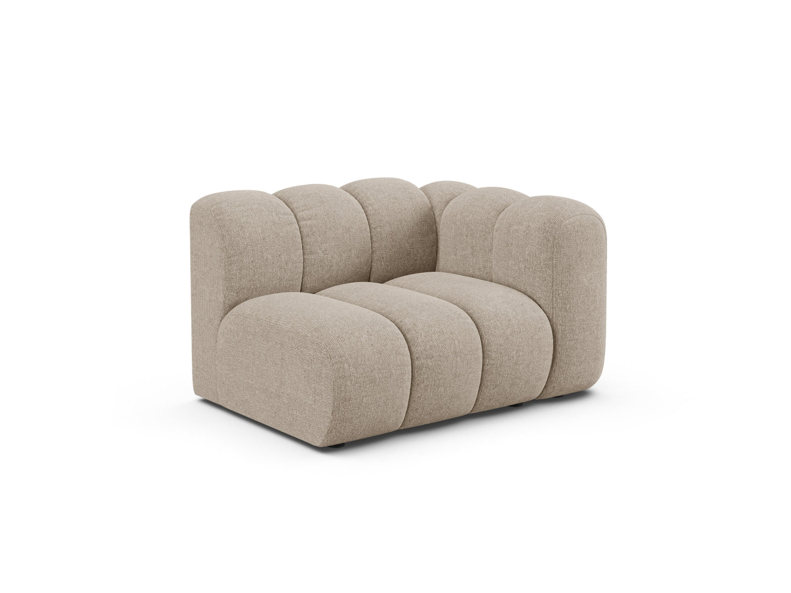 Rechtsseitiges 1-Sitzer Modul Lupine in elegantem Dark Beige-Eden, ideal für individuelles Sofa-Design von Micadoni.