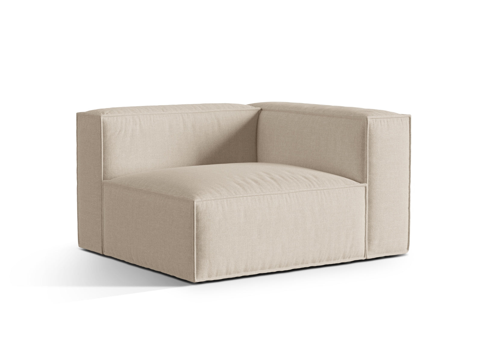 Elegantes 1-Sitzer Sofa rechts Nuria in sanftem Beige, ideal für moderne Wohnräume. Teil der vielseitigen Modular-Serie von Micadoni.