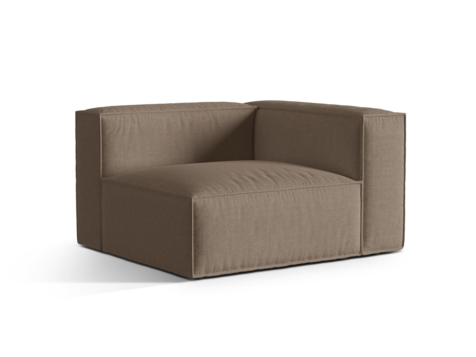 Elegantes 1-Sitzer Sofa rechts Nuria in Cappuccino-Liberty, ideal für moderne Wohnräume, erhältlich bei KAQTU Design AG.