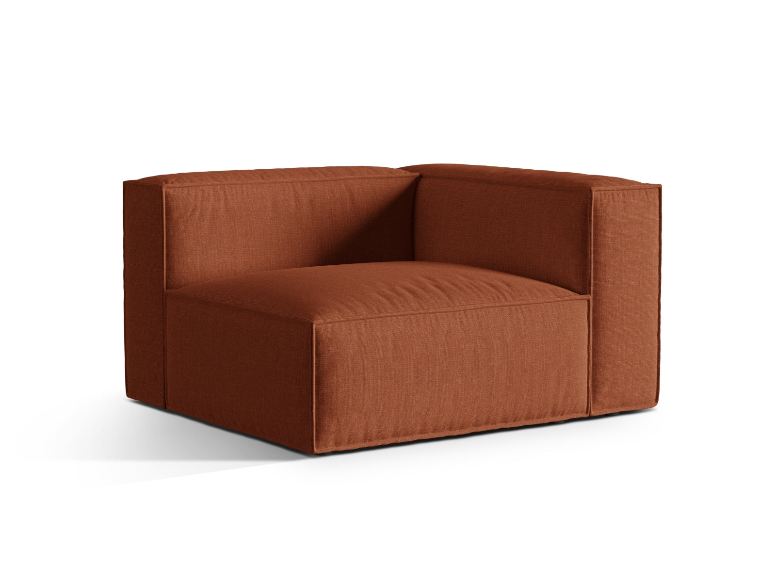 Elegantes 1-Sitzer Sofa rechts Nuria in warmem Brick-Liberty, ideal für moderne Wohnräume, erhältlich bei KAQTU Design AG.