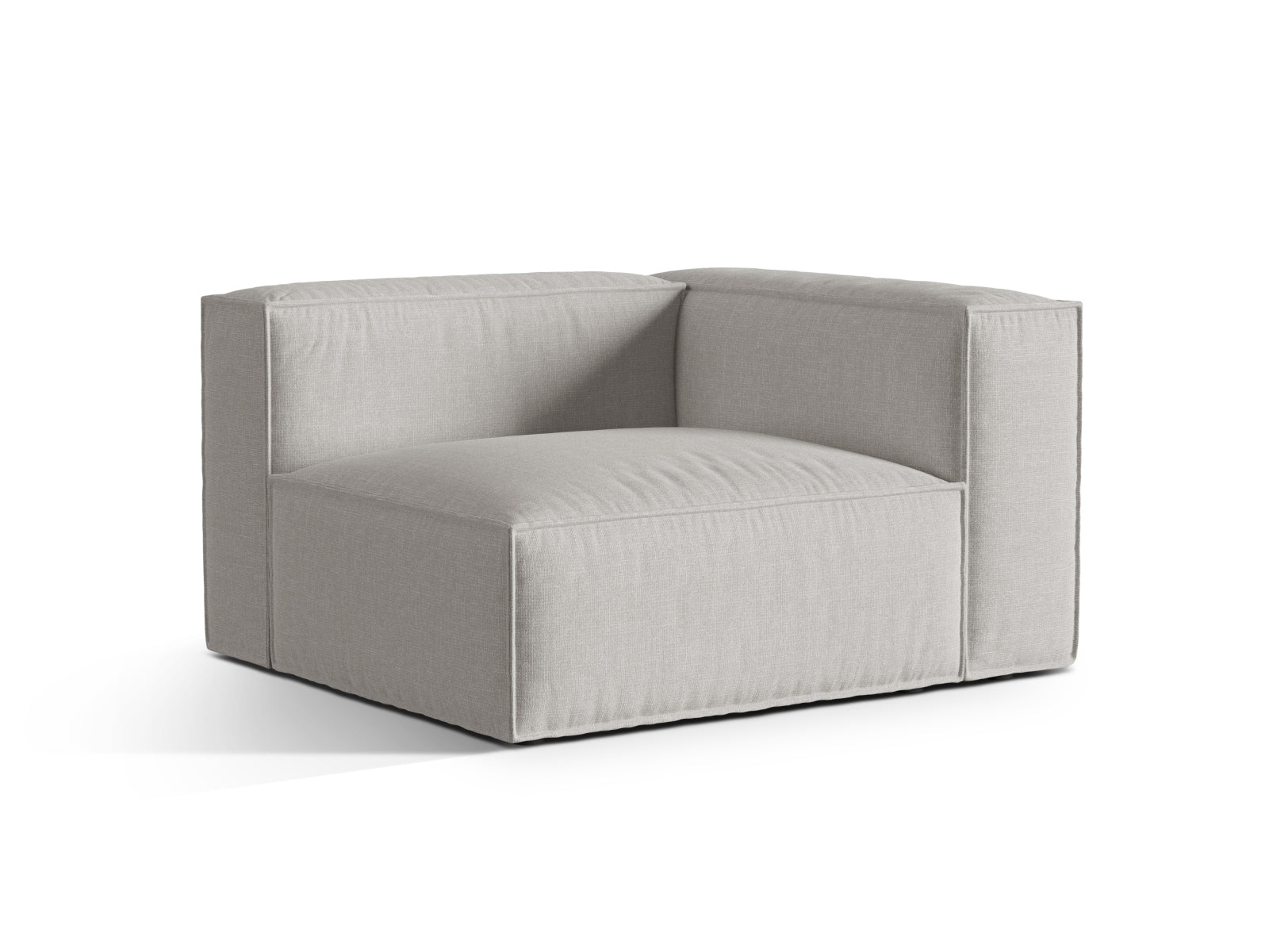 Elegantes 1-Sitzer Sofa rechts Nuria in hellem Grau, ideal für moderne Wohnräume, präsentiert von Micadoni.