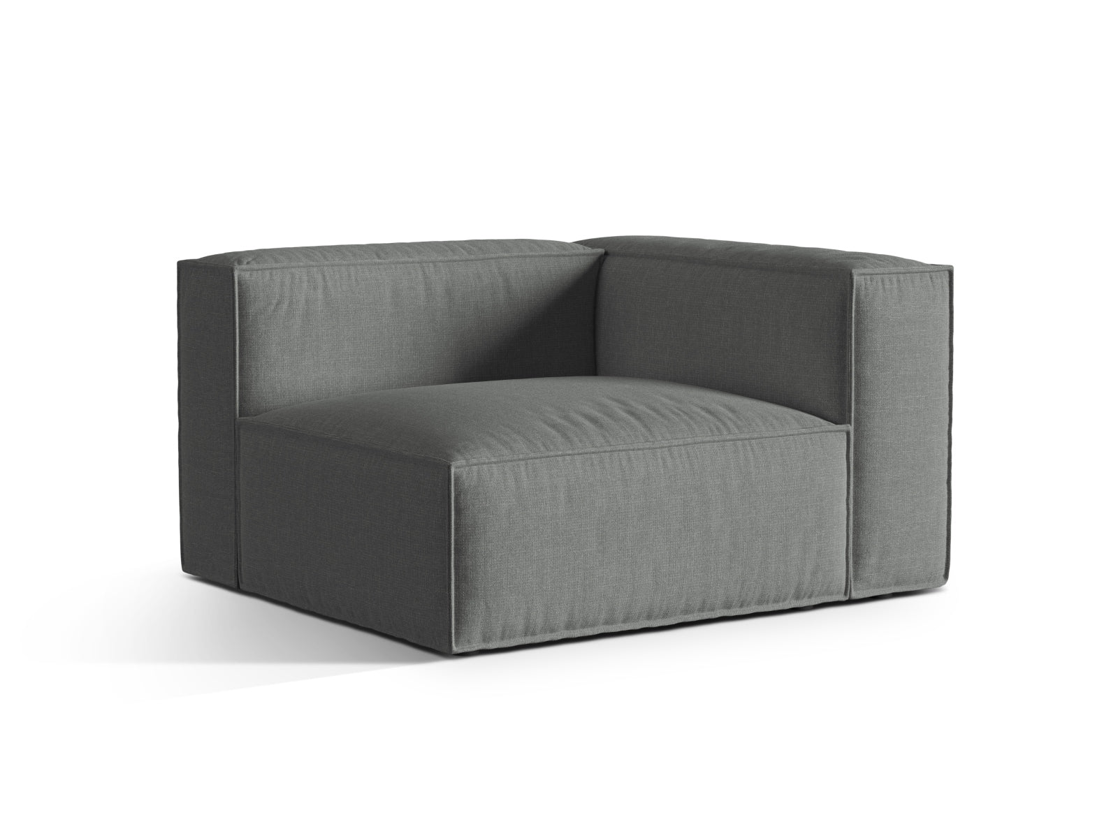Elegantes 1-Sitzer Sofa rechts Nuria in Grau, ideal für moderne Wohnräume. Teil der modularen Kollektion von Micadoni.