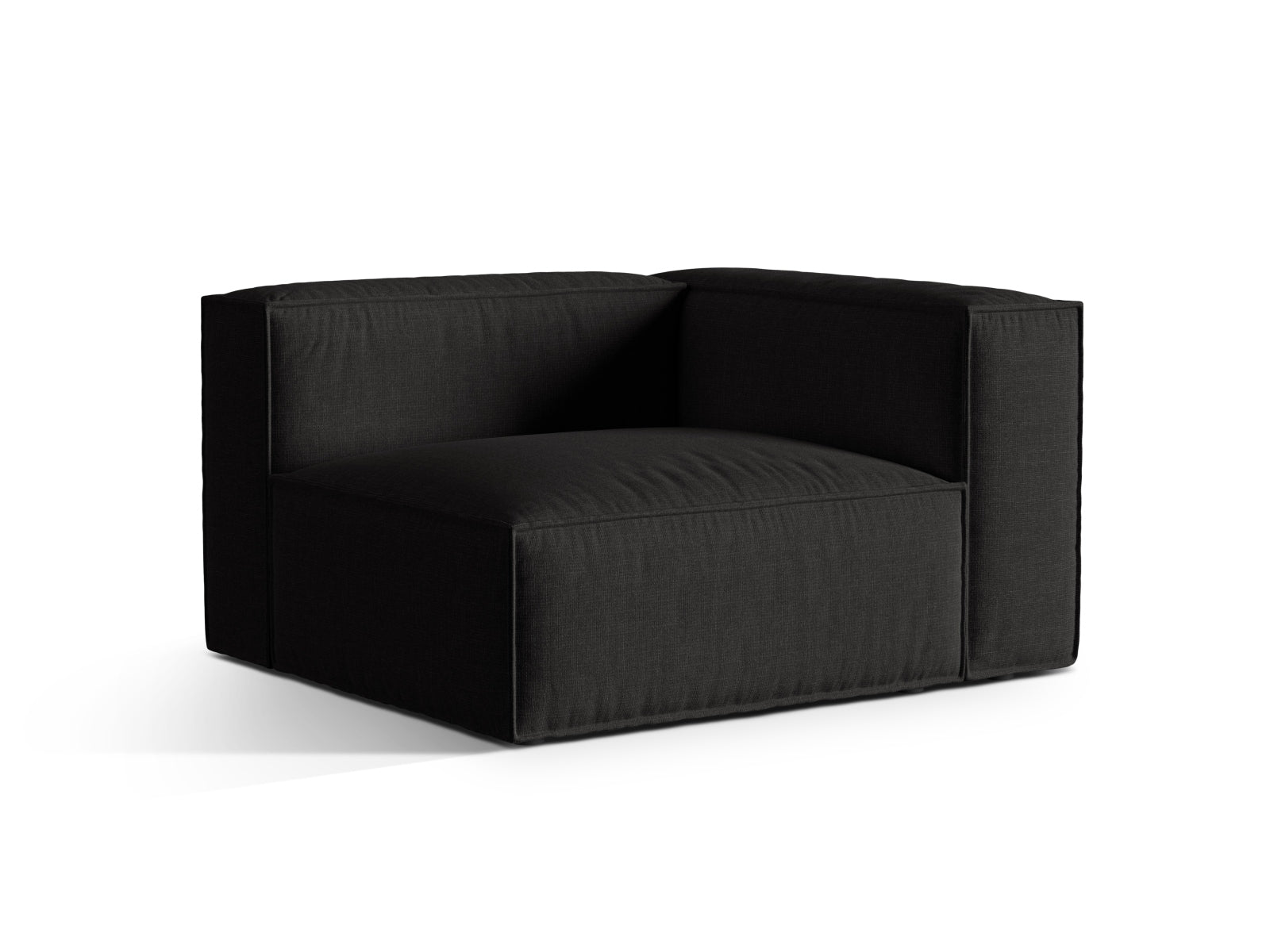 Elegantes 1-Sitzer Sofa rechts Nuria in stilvollem Schwarz, ideal für moderne Wohnräume. Hochwertige Verarbeitung von Micadoni.