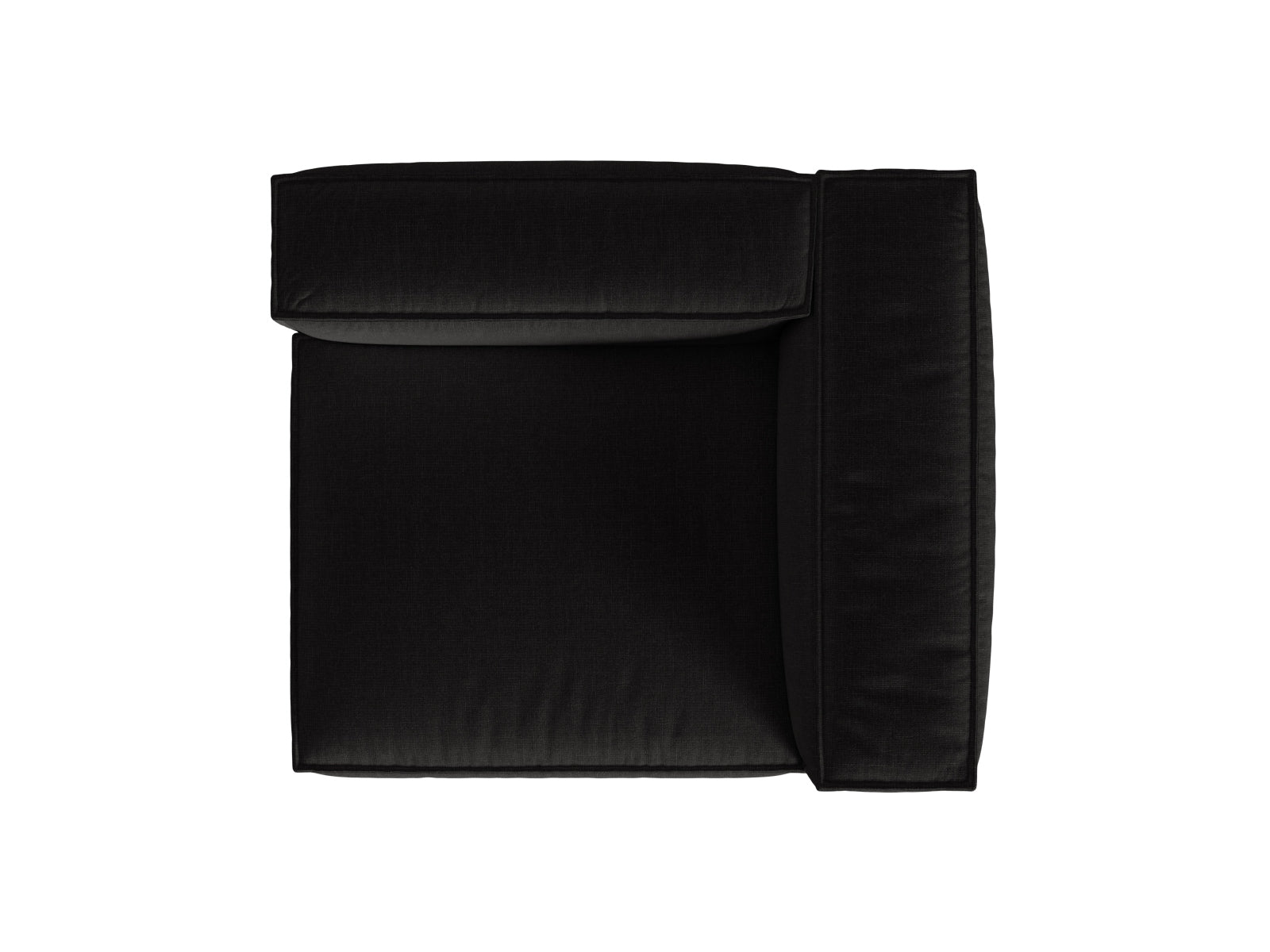 Stylisches 1-Sitzer Sofa rechts Nuria in edlem Schwarz, perfekt für zeitgemäße Inneneinrichtungen. Hochwertige Materialien und modernes Design.