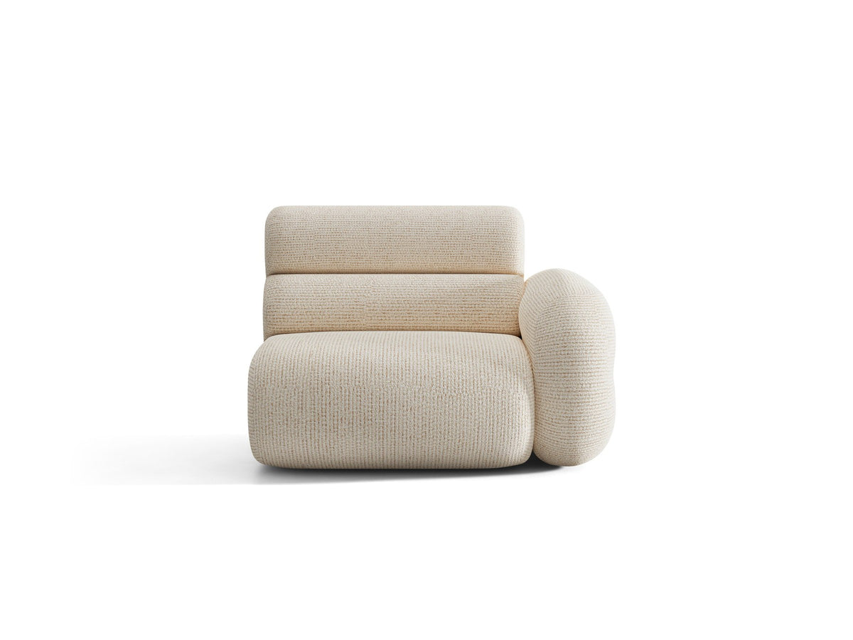Modulares Sofa Neo von Micadoni in dunklem Olivgrün mit Baloo-Stoffbezug, hoher Rückenlehne und schwarzen Kunststoffbeinen.