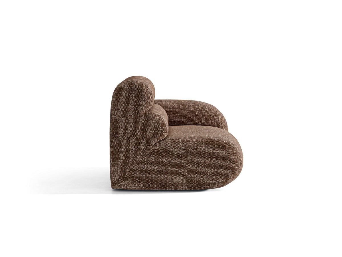 Modulares Sofa Neo von Micadoni in dunklem Olivgrün mit Baloo-Stoffbezug, hoher Rückenlehne und schwarzen Kunststoffbeinen.