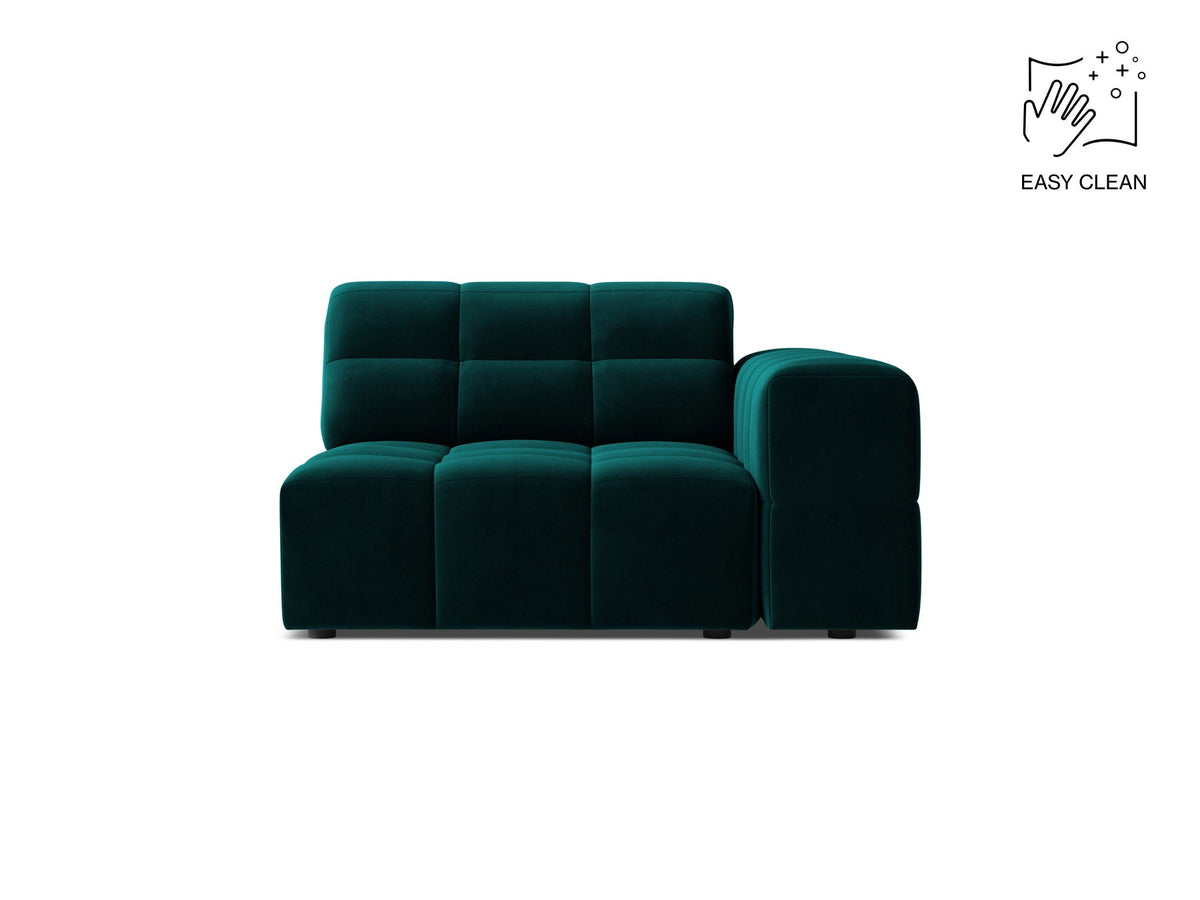 Modulares Sofa Jennifer von Micadoni in leichtem Beige mit Eden-Stoff, schwarzen Kunststoffbeinen und rechter Ausrichtung.
