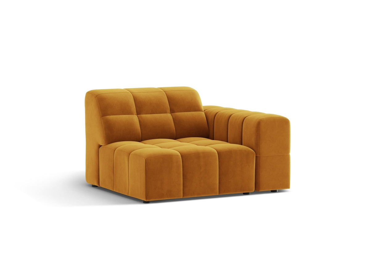 Modulares Sofa Jennifer von Micadoni in leichtem Beige mit Eden-Stoff, schwarzen Kunststoffbeinen und rechter Ausrichtung.