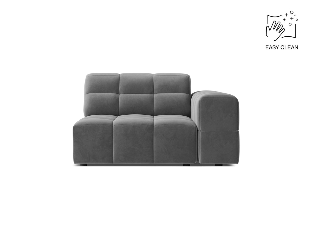 Modulares Sofa Jennifer von Micadoni in leichtem Beige mit Eden-Stoff, schwarzen Kunststoffbeinen und rechter Ausrichtung.