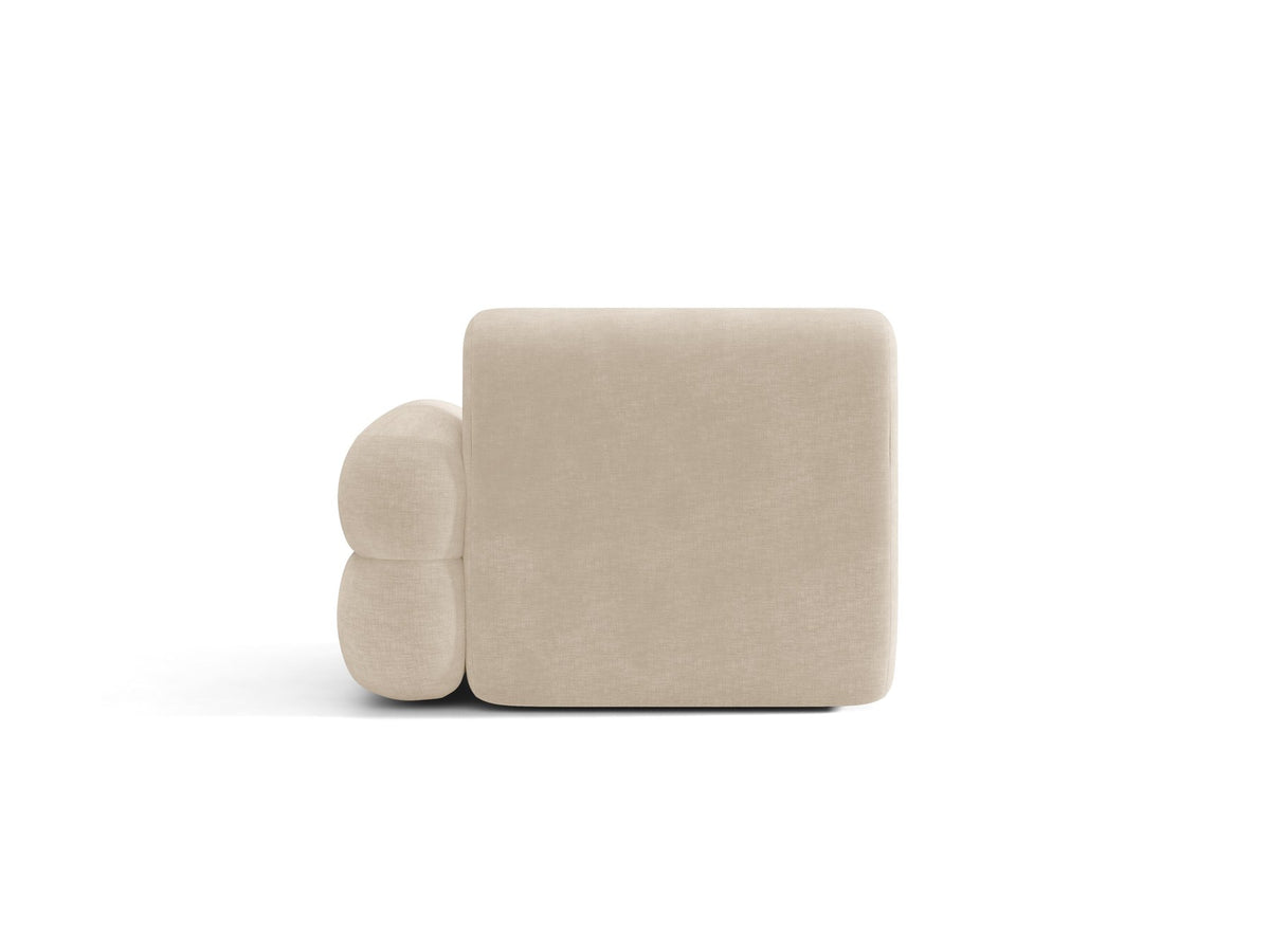 Modulares Sofa Neo von Micadoni in dunklem Olivgrün mit Baloo-Stoffbezug, hoher Rückenlehne und schwarzen Kunststoffbeinen.