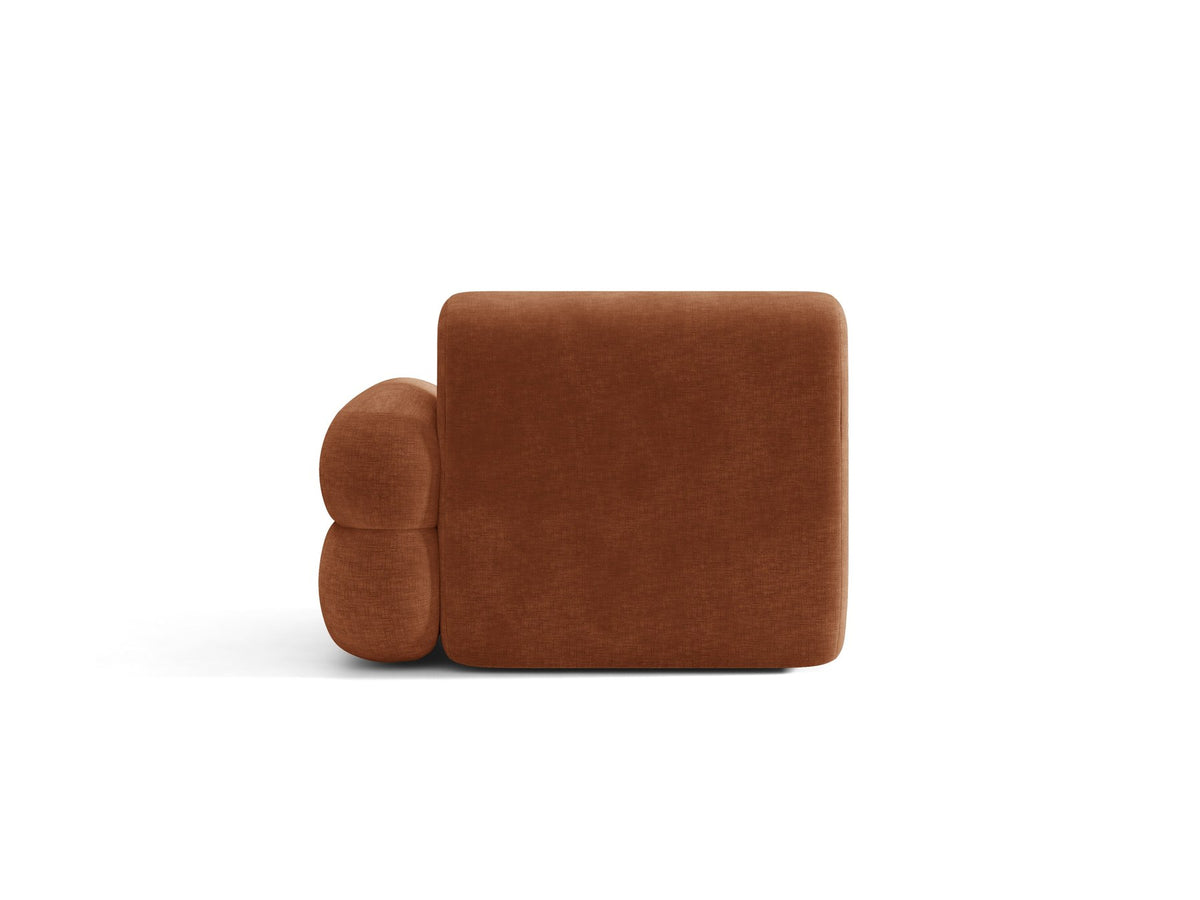 Modulares Sofa Neo von Micadoni in dunklem Olivgrün mit Baloo-Stoffbezug, hoher Rückenlehne und schwarzen Kunststoffbeinen.