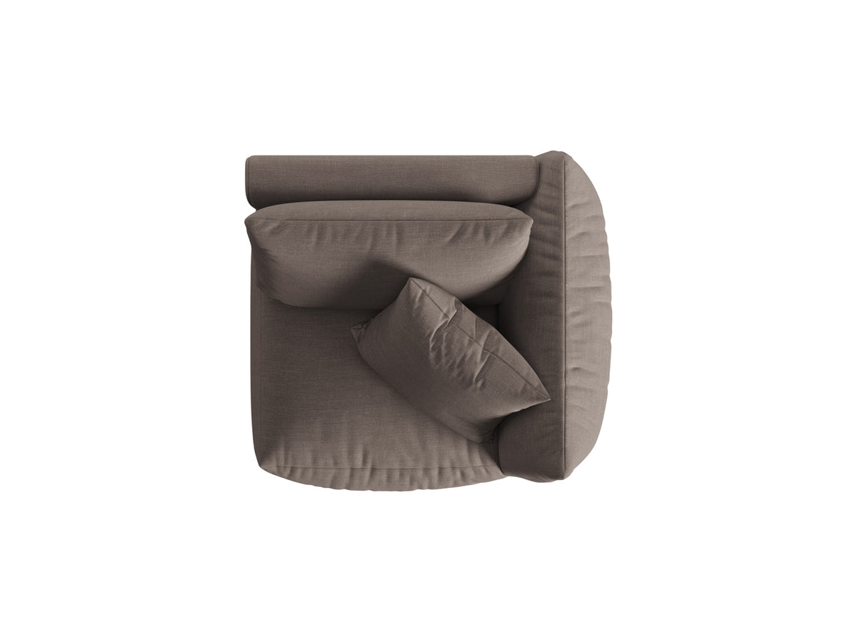 Chris Modul rechts 1 Sitzer in Warm grey-LINS präsentiert im Onlineshop von KAQTU Design AG. Modulares Sofa ist von Micadoni