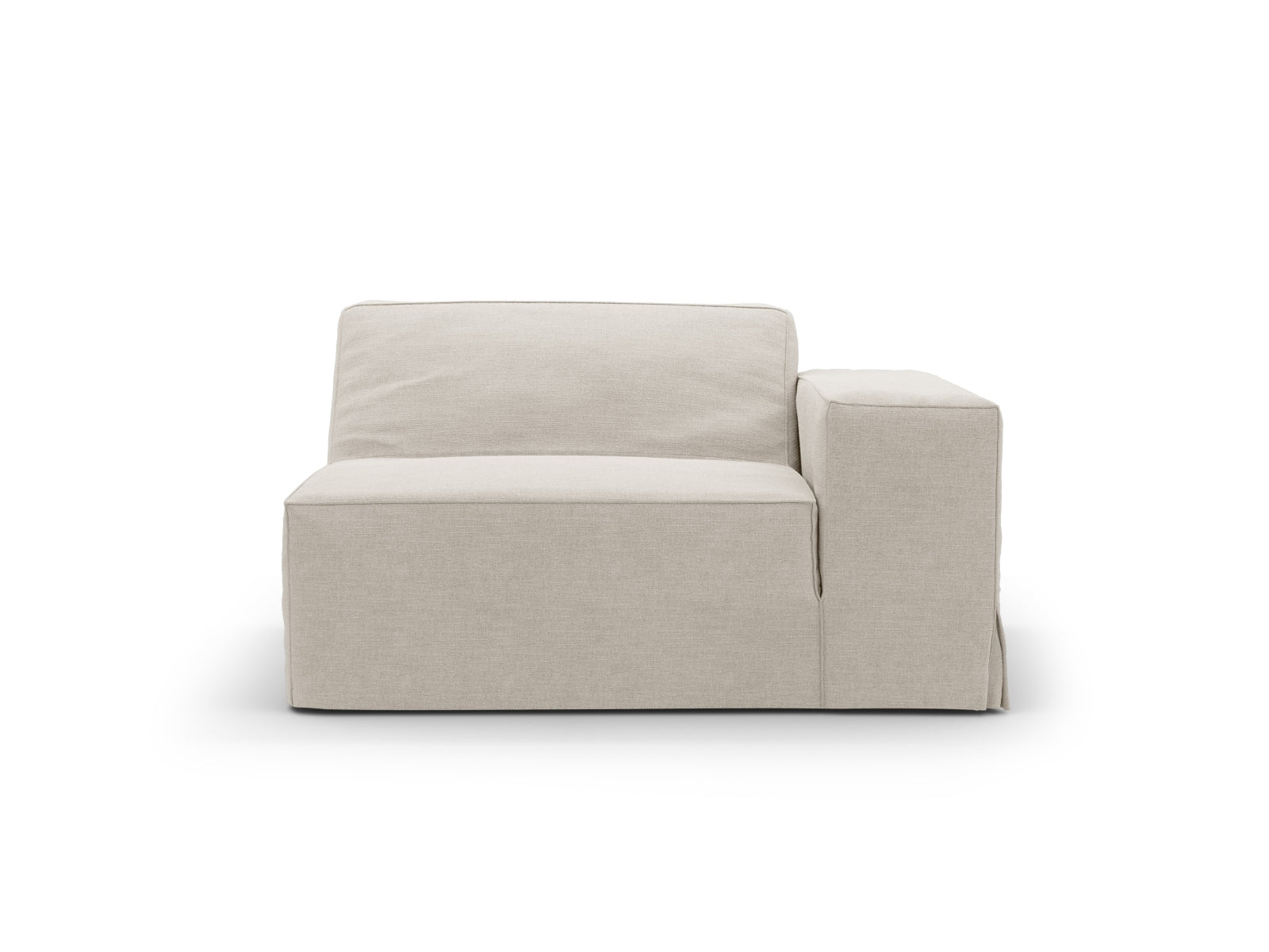 Eleganter Jodie Modul rechts 1 Sitzer in Natural-LINS, Teil des modularen Sofas von Micadoni, ideal für stilvolle Wohnräume.