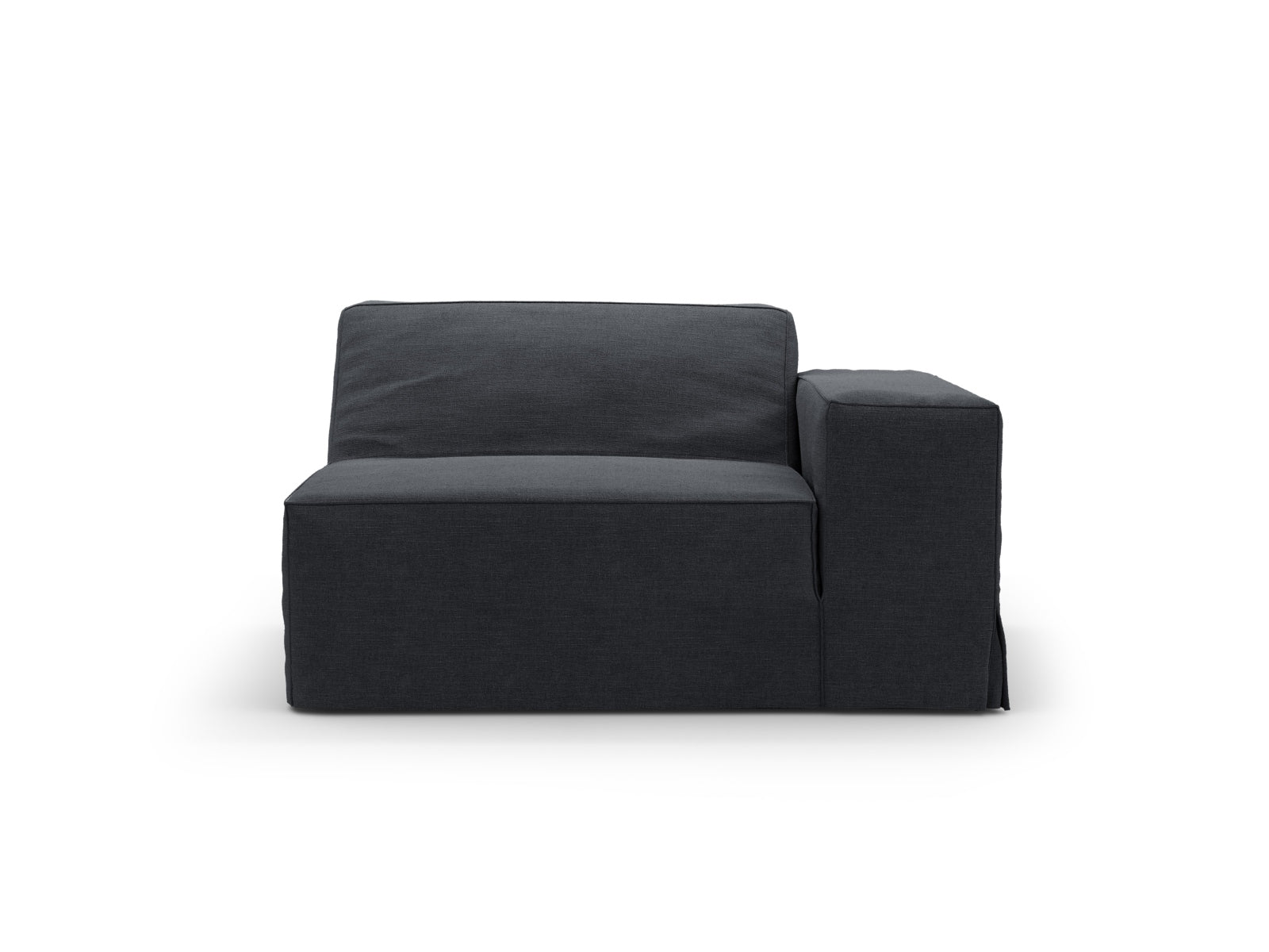 Eleganter Jodie Modul 1 Sitzer rechts in stilvollem Grau und Blau, ideal für moderne Wohnräume und vielseitige Sofa-Kombinationen.