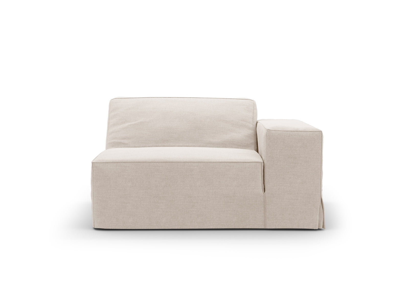 Beige Jodie Modul 1-Sitzer von Micadoni, perfekt für kreative Sofa-Layouts, bietet modernen Stil und hervorragenden Komfort.