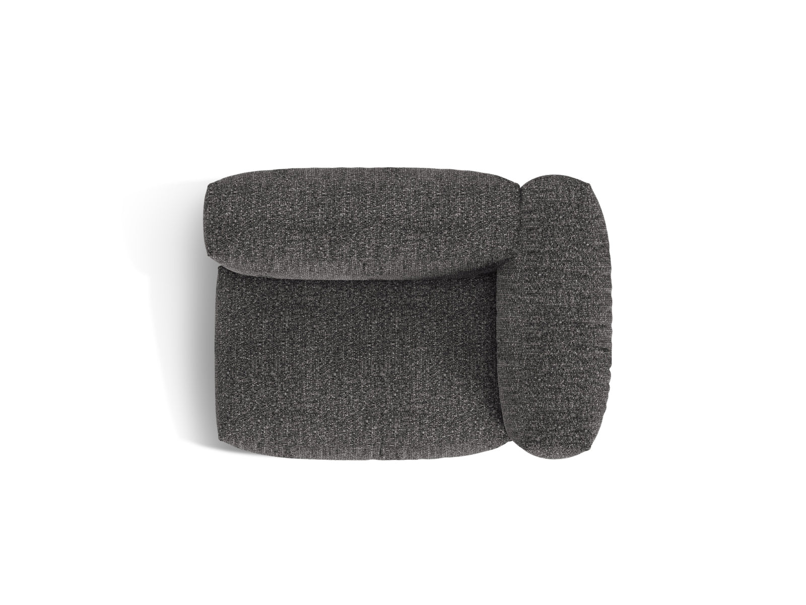 Stylisches 1-Sitzer Sofa Martina Wide rechts in zeitgemäßem Anthrazit, perfekt für kreative Raumkonzepte und gemütliche Entspannung.