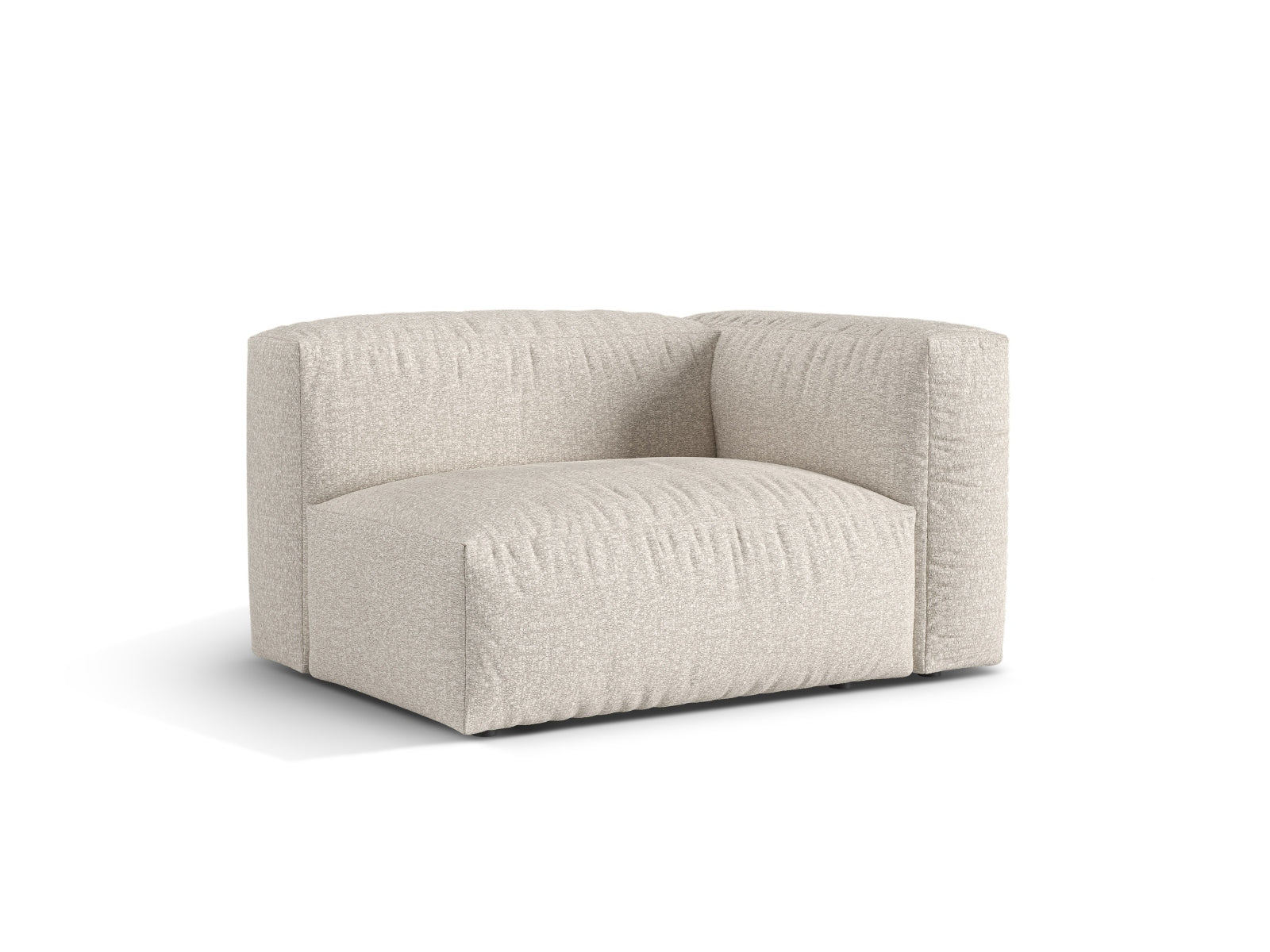 Beige 1-Sitzer Sofa Martina Wide rechts, stilvolles modulares Design von Micadoni, ideal für moderne Wohnräume.