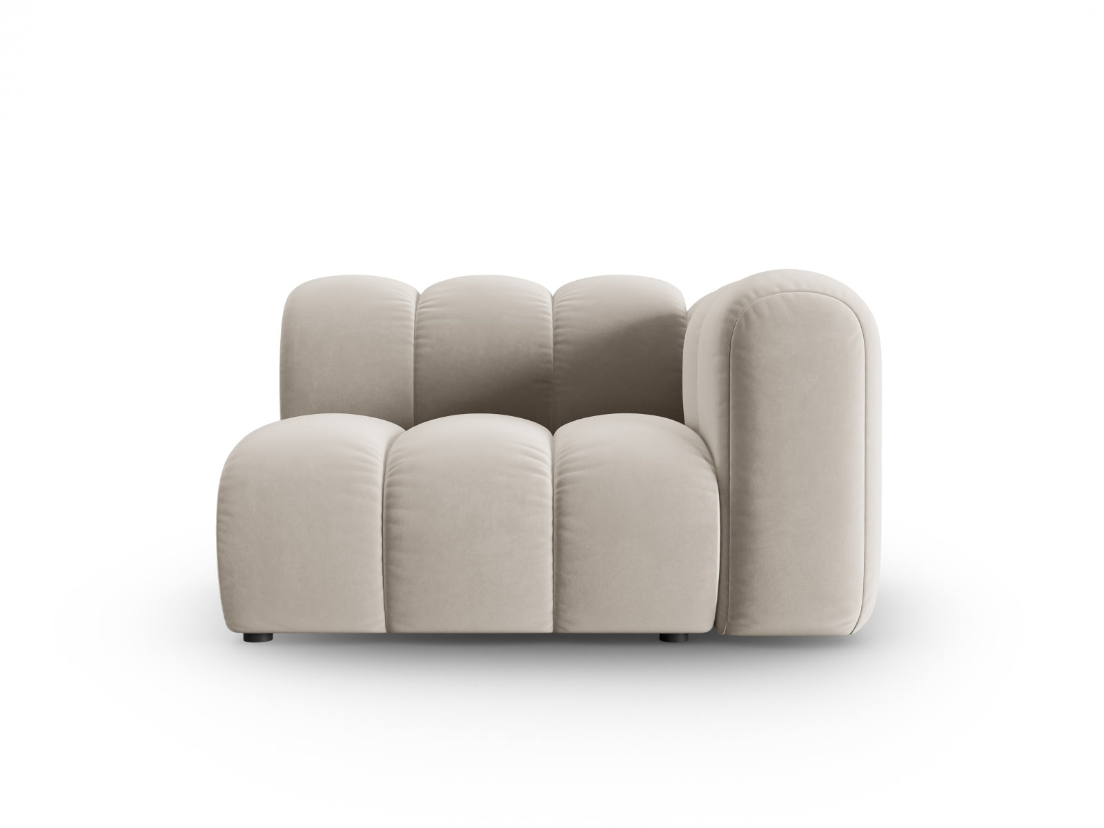 Lupine Velour Modul rechts 1 Sitzer in Beige-Salvador präsentiert im Onlineshop von KAQTU Design AG. Modulares Sofa ist von Micadoni