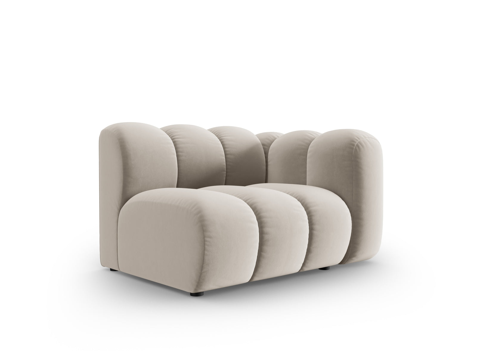 Lupine Velour Modul rechts 1 Sitzer in Beige-Salvador präsentiert im Onlineshop von KAQTU Design AG. Modulares Sofa ist von Micadoni