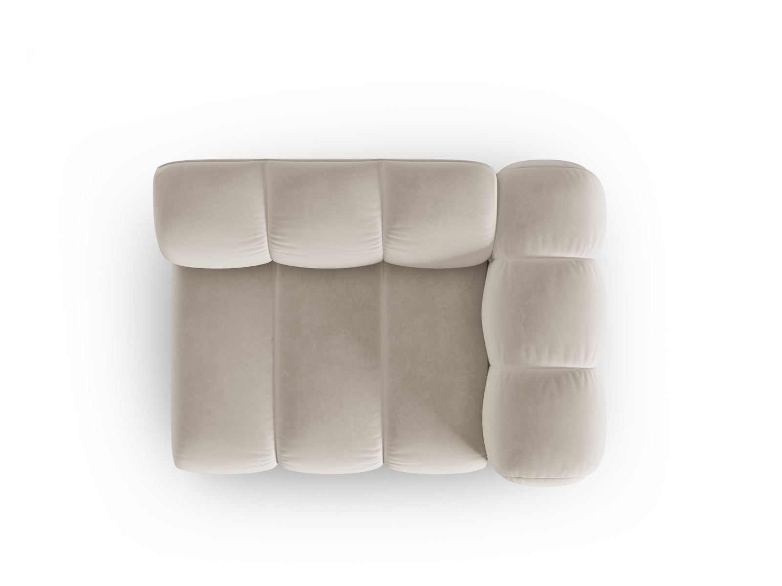 Beige Velour-Modul für das Micadoni Sofa, ideal für individuelle Raumgestaltungen und stilvolle Einrichtungslösungen.