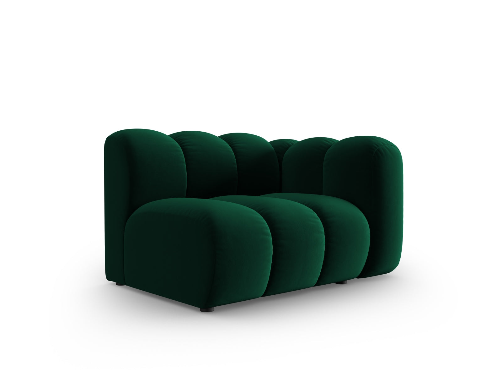 Elegantes Lupine Velour Modul für ein modulares Sofa, rechtsseitig, in edlem Bottle Green, ideal für stilvolle Wohnräume.