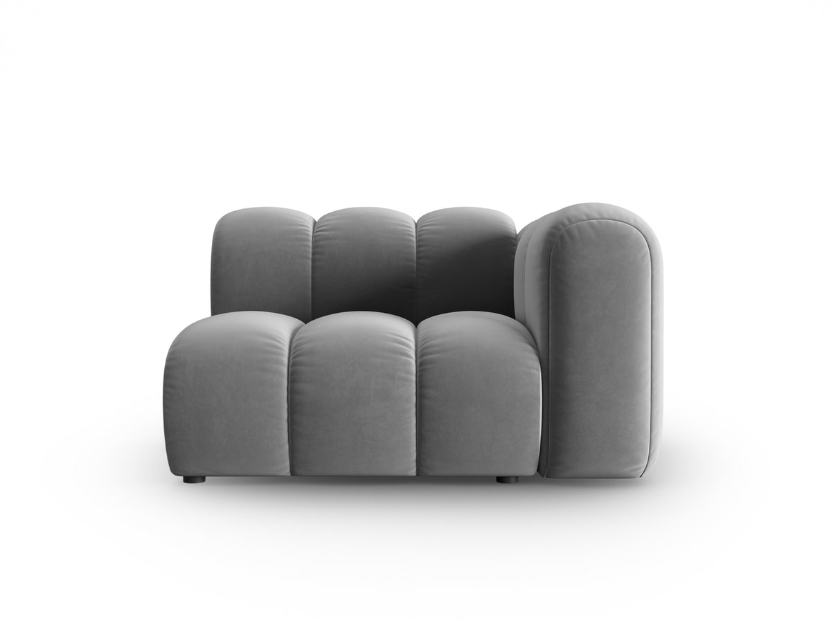 Lupine Velour Modul rechts 1 Sitzer in Grey-Salvador präsentiert im Onlineshop von KAQTU Design AG. Modulares Sofa ist von Micadoni