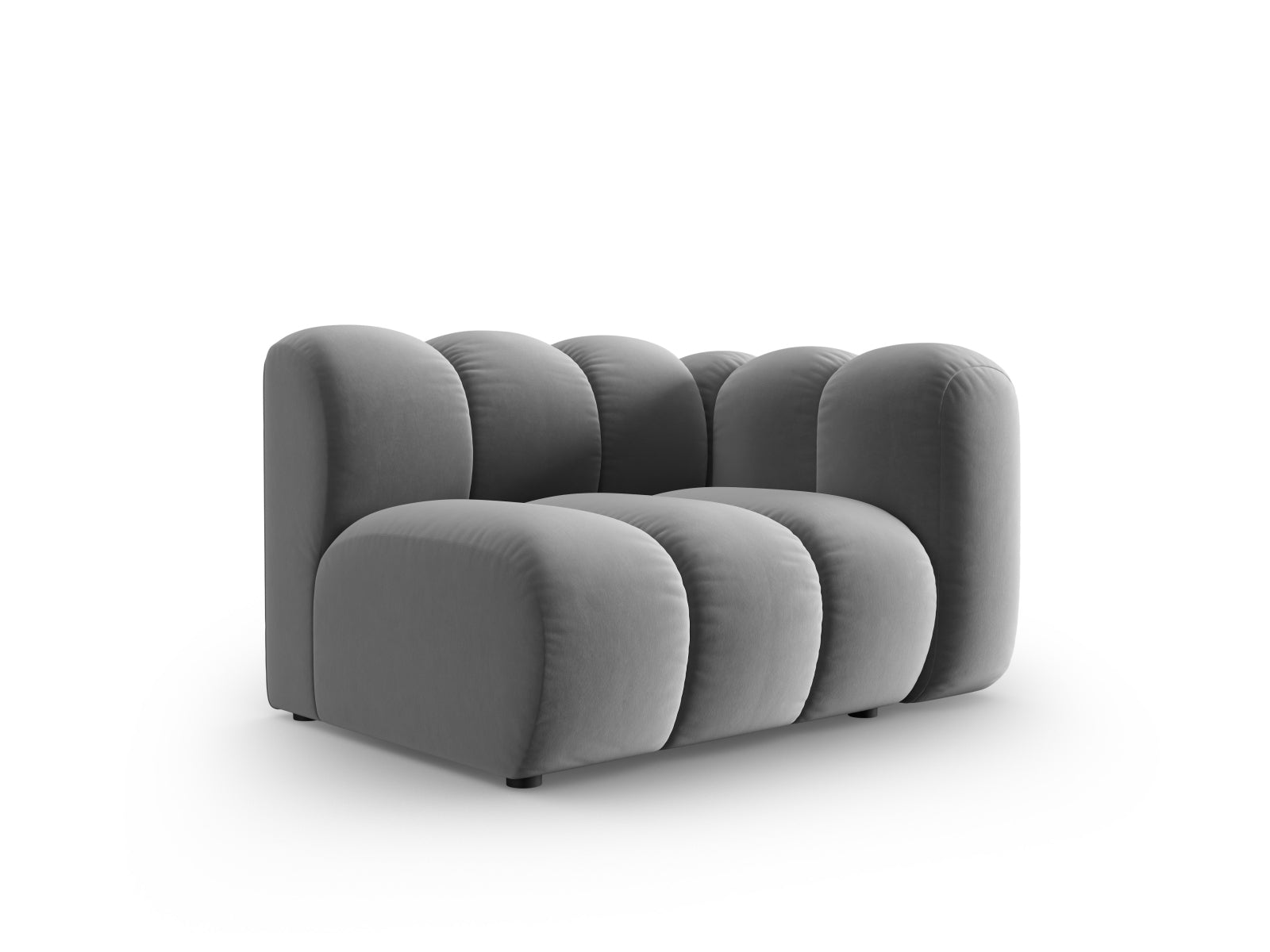 Lupine Velour Modul rechts 1 Sitzer in Grey-Salvador präsentiert im Onlineshop von KAQTU Design AG. Modulares Sofa ist von Micadoni