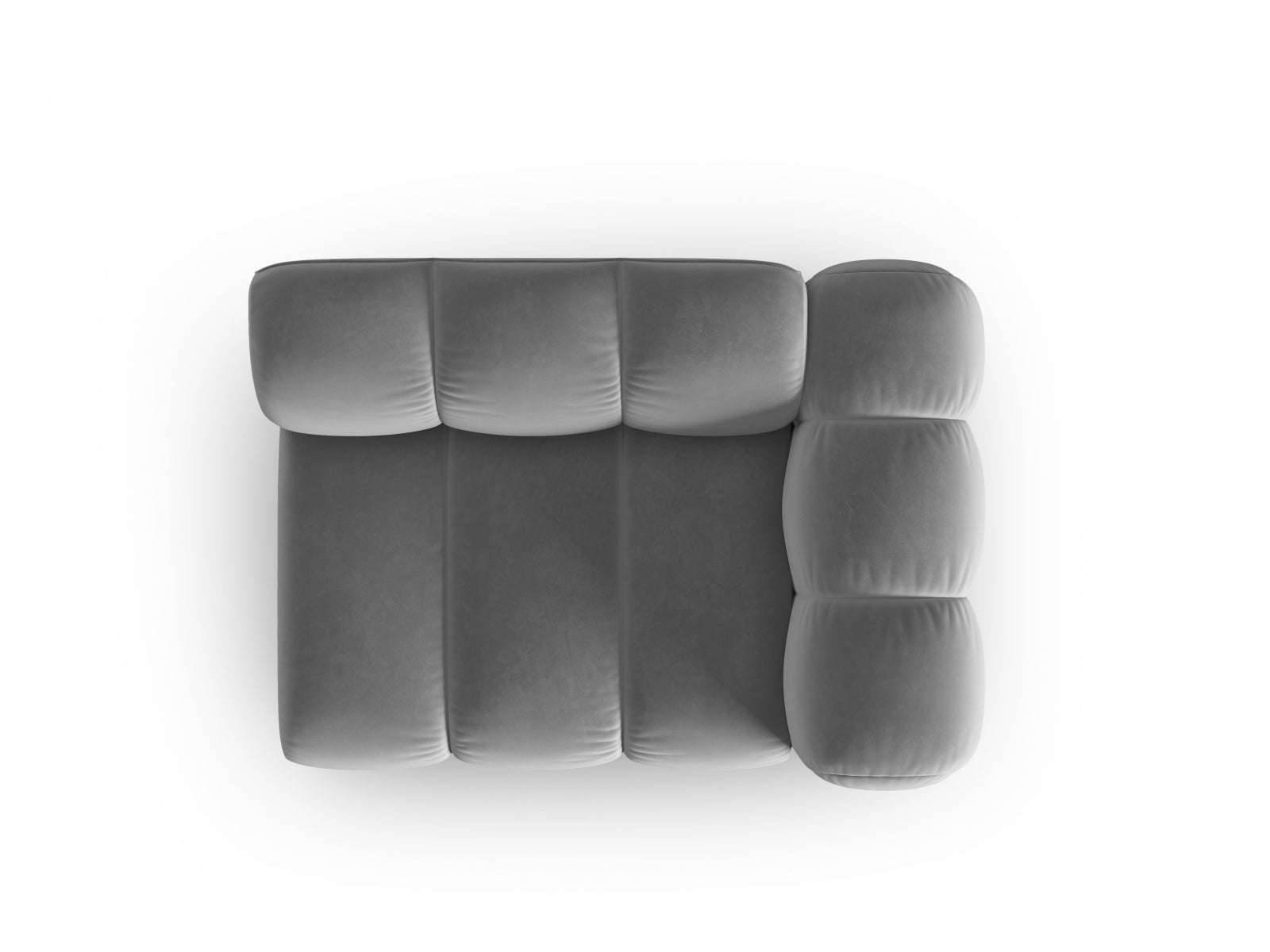 Lupine Velour Modul rechts 1 Sitzer in Grey-Salvador präsentiert im Onlineshop von KAQTU Design AG. Modulares Sofa ist von Micadoni