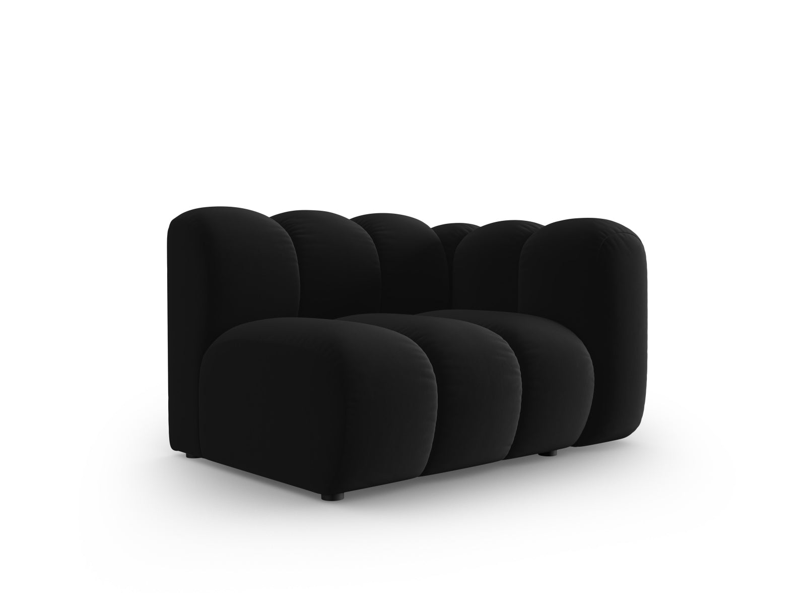 Lupine Velour Modul rechts 1 Sitzer in Black-Salvador präsentiert im Onlineshop von KAQTU Design AG. Modulares Sofa ist von Micadoni