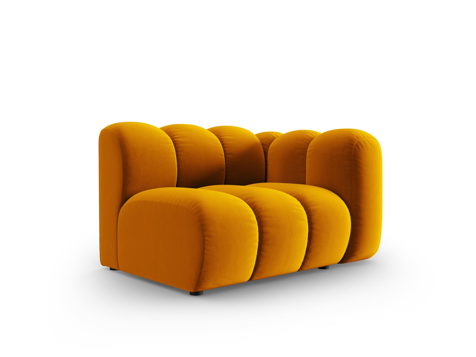 Elegantes Lupine Velour Modul für ein modulares Sofa, rechtsseitig, in stilvollem Gelb, ideal für moderne Wohnräume.