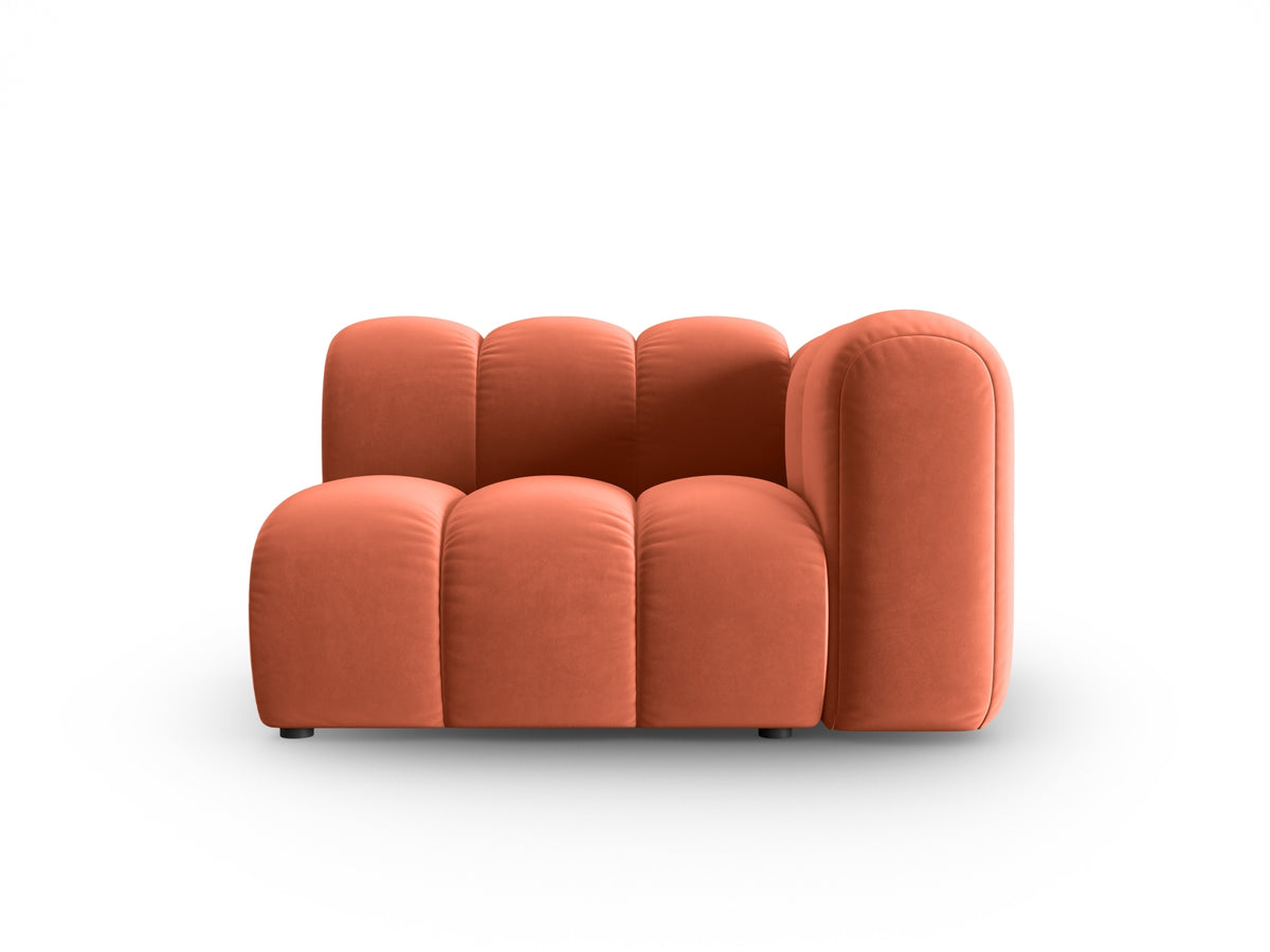 Lupine Velour Modul rechts 1 Sitzer in Coral-Salvador präsentiert im Onlineshop von KAQTU Design AG. Modulares Sofa ist von Micadoni