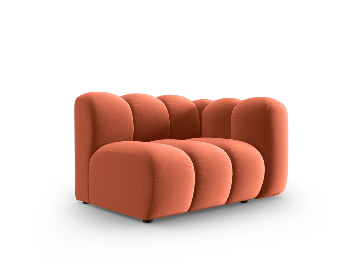 Lupine Velour Modul rechts 1 Sitzer in Coral-Salvador präsentiert im Onlineshop von KAQTU Design AG. Modulares Sofa ist von Micadoni