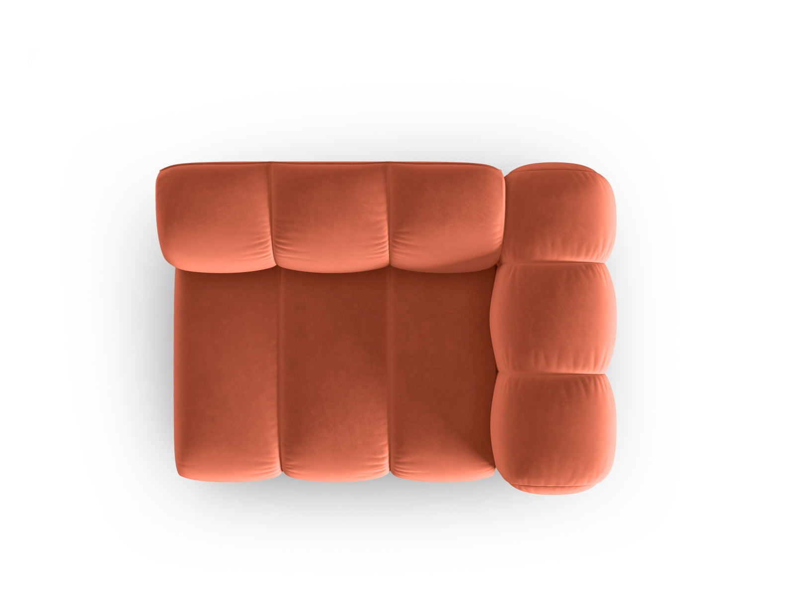Lupine Velour Modul rechts 1 Sitzer in Coral-Salvador präsentiert im Onlineshop von KAQTU Design AG. Modulares Sofa ist von Micadoni