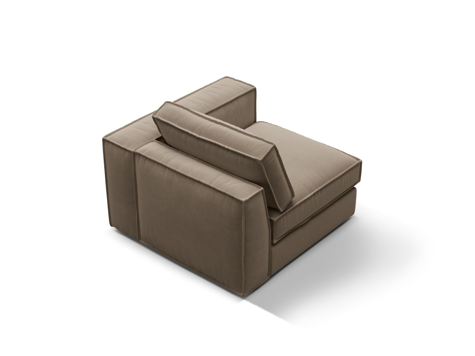 Stylisches 1-Sitzer Modul rechts Pola in Grey Brown-Salvador, perfekt für kreative Wohnlösungen und modernes Design.