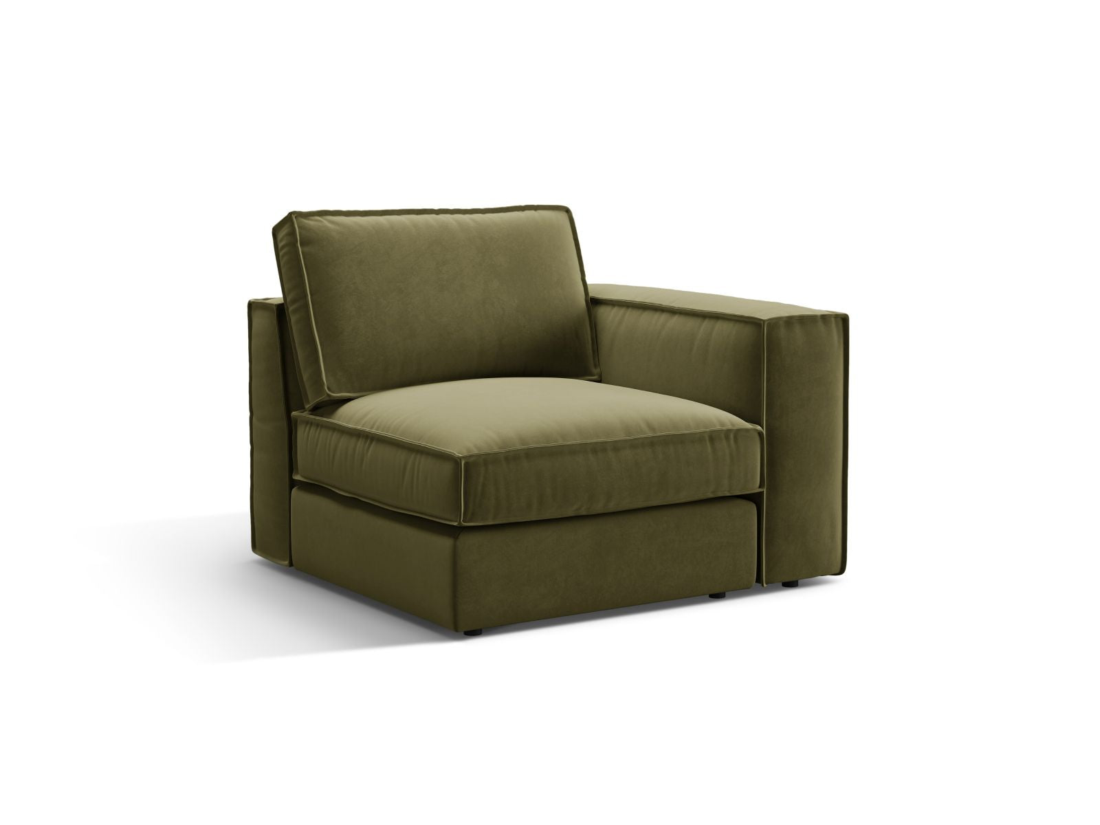 Stylisches 1-Sitzer Modul rechts Pola in Green-Salvador, perfekt für kreative Raumgestaltungen. Hochwertige Verarbeitung und modernes Design von Micadoni.