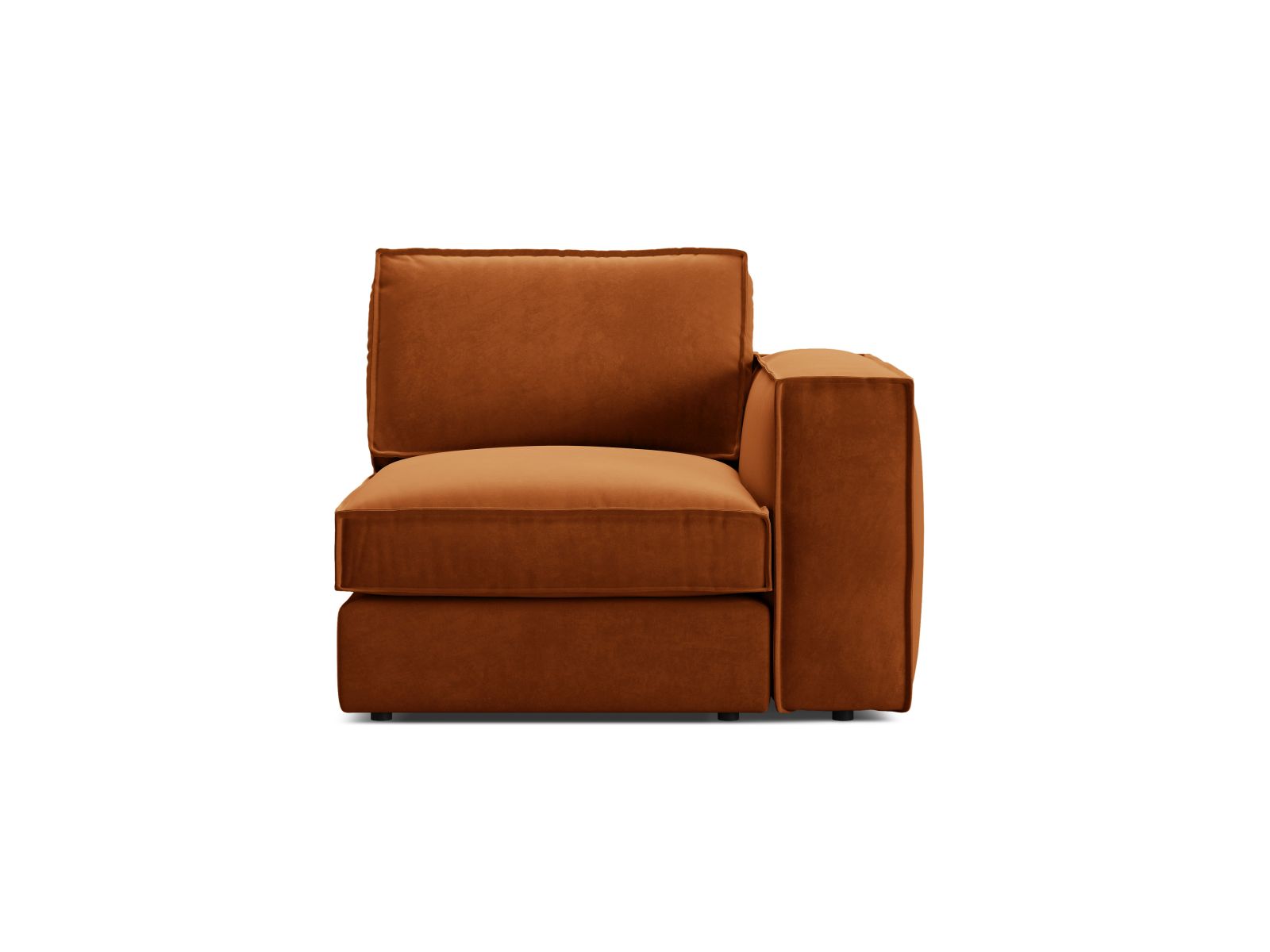 Elegantes 1-Sitzer Modul rechts Pola in warmem Terracotta, ideal für individuelle Sofa-Arrangements von Micadoni.
