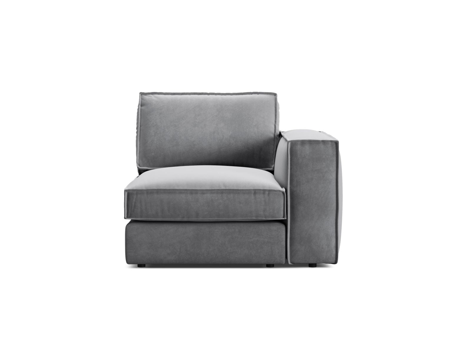 Elegantes 1-Sitzer Modul Pola in stilvollem Grau, ideal für individuelle Sofa-Kombinationen und moderne Wohnkonzepte.