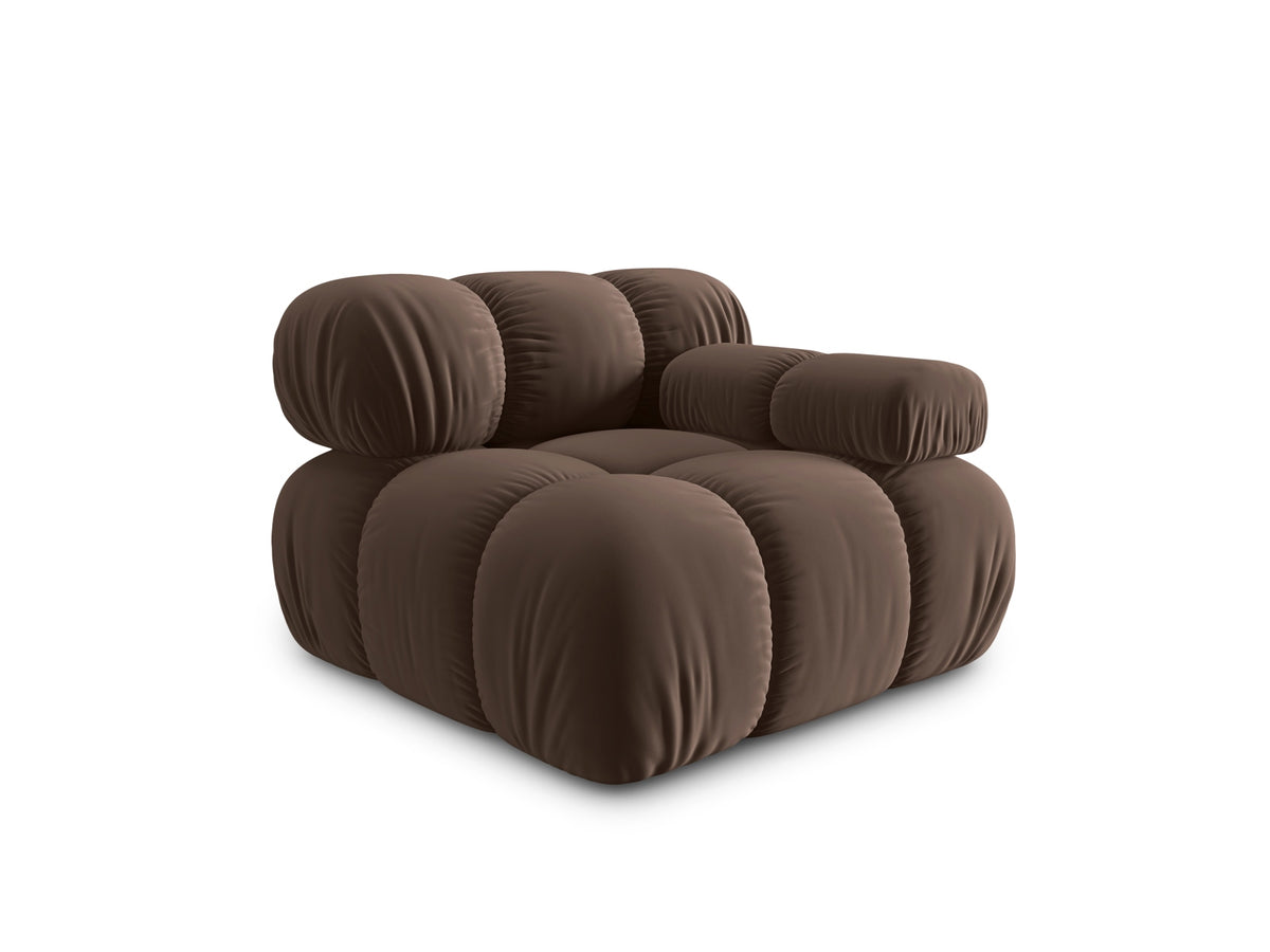 Bellis Velour Modul rechts 1 Sitzer in Dark Brown-Bluvel präsentiert im Onlineshop von KAQTU Design AG. Modulares Sofa ist von Micadoni